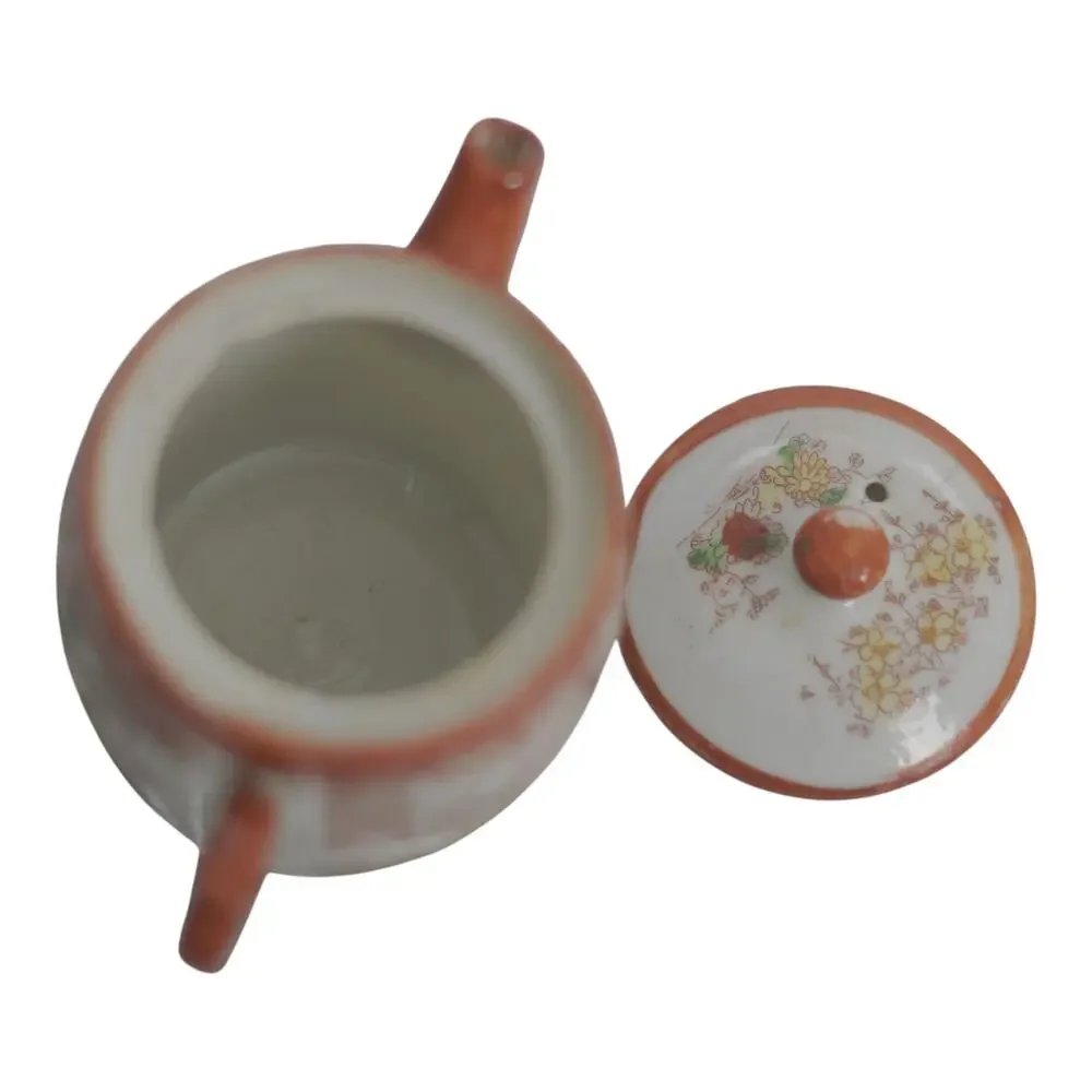 Vintage Japanese Eggshell Porcelain Lithophane Tea Set Teapot 2 Cups AS IS